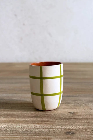 Vaso de cerámica pequeño Cuadros, colores diferentes