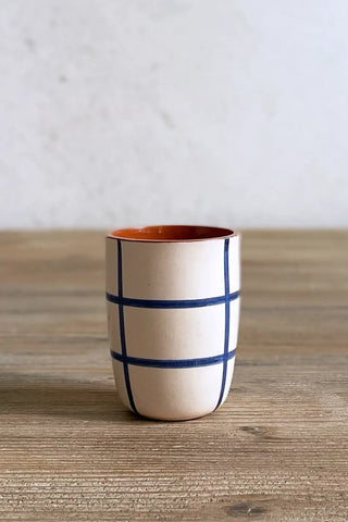 Vaso de cerámica pequeño Cuadros, colores diferentes