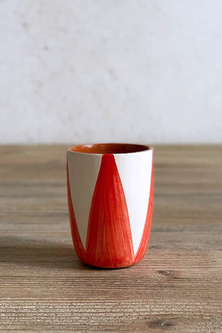 Vaso de cerámica pequeño Triángulos, colores diferentes