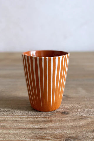 Vaso de cerámica mediano Rayas Finas, colores diferentes