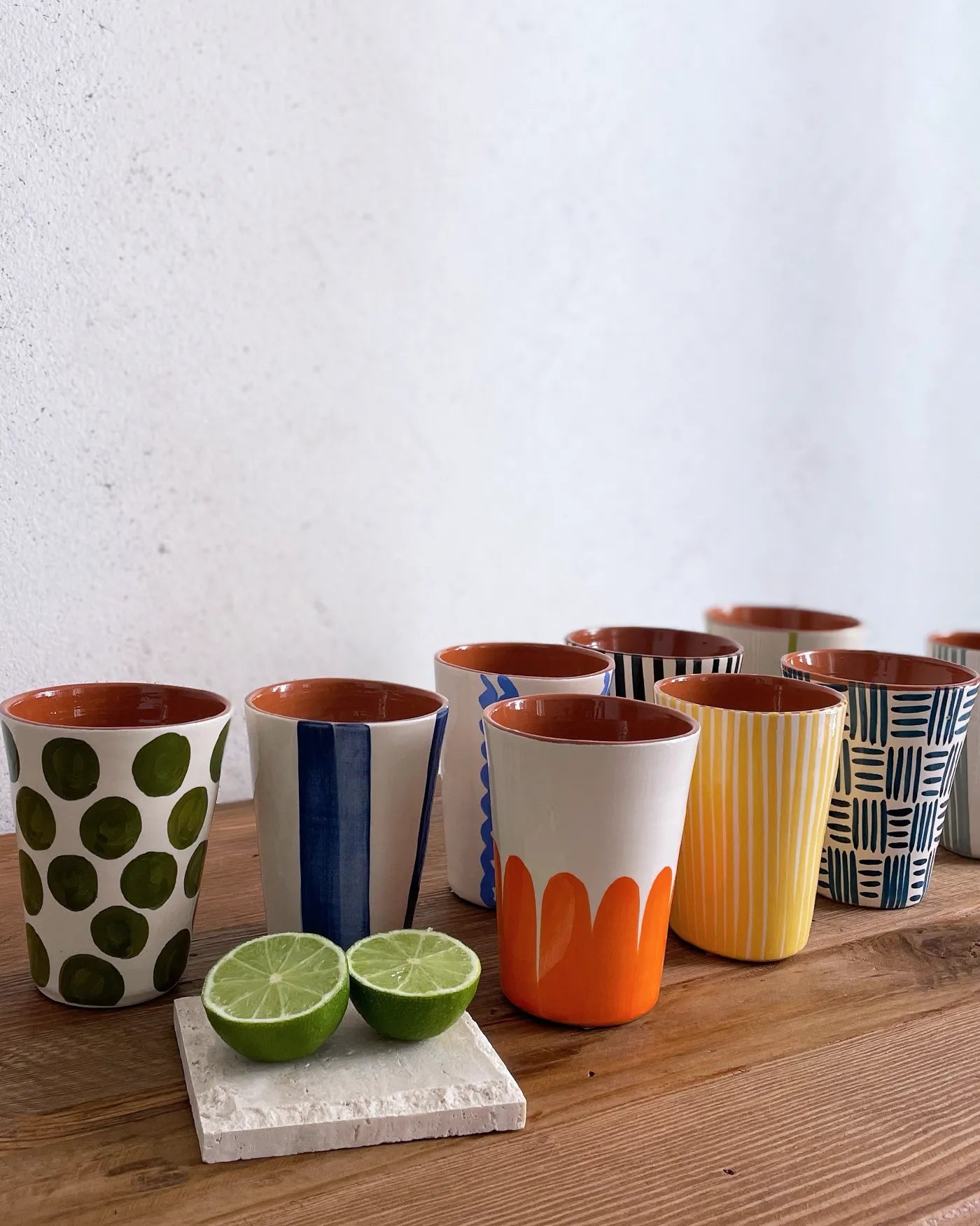 Vaso de Cerámica Artesanal Étnico Azul Deep