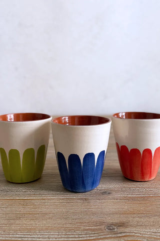Vaso de cerámica mediano Dedos, colores diferentes