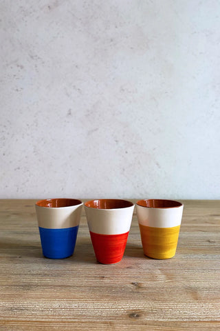 Vaso de cerámica mediano Contraste, colores diferentes