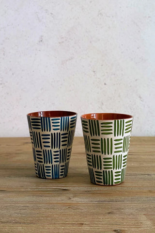 Vaso de cerámica grande Étnico, colores diferentes