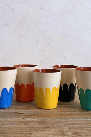 Vaso de cerámica grande Dedos, colores diferentes