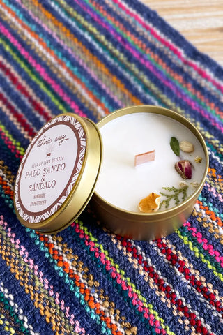 Vela grande aromática Palo Santo y Sándalo
